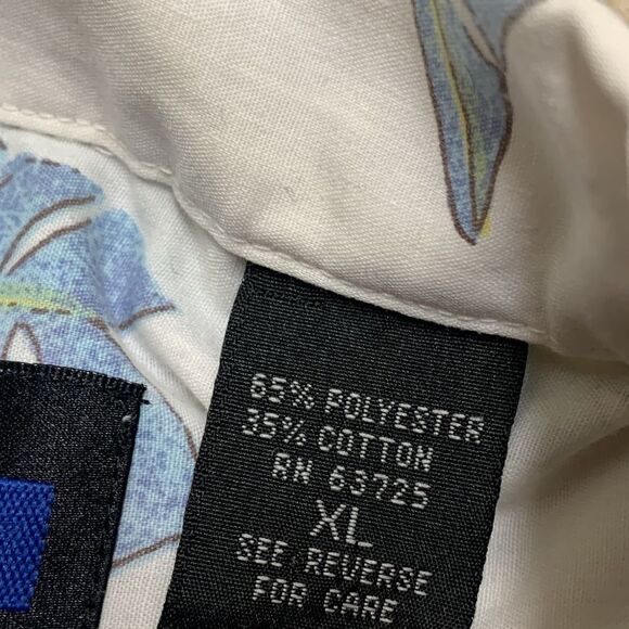 Vintage Dragonfly Hawaiian Parrot Geisha Beach Tropical Button Down Shirt - Picture 5 of 6